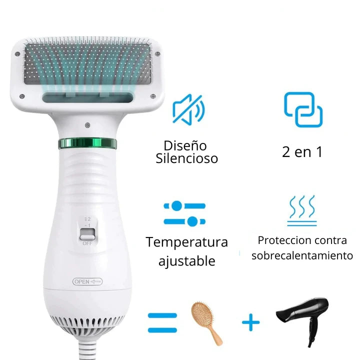 Cepillo Secador Eléctrico para Mascotas – Cuida su Pelaje con Amor 💚