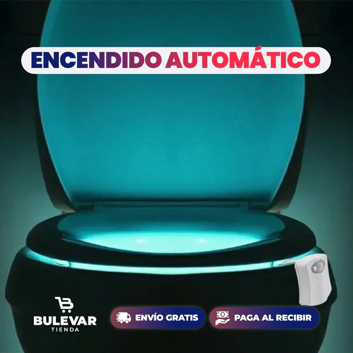 💡 Luz LED con Sensor para Inodoro – 8 Colores Automáticos