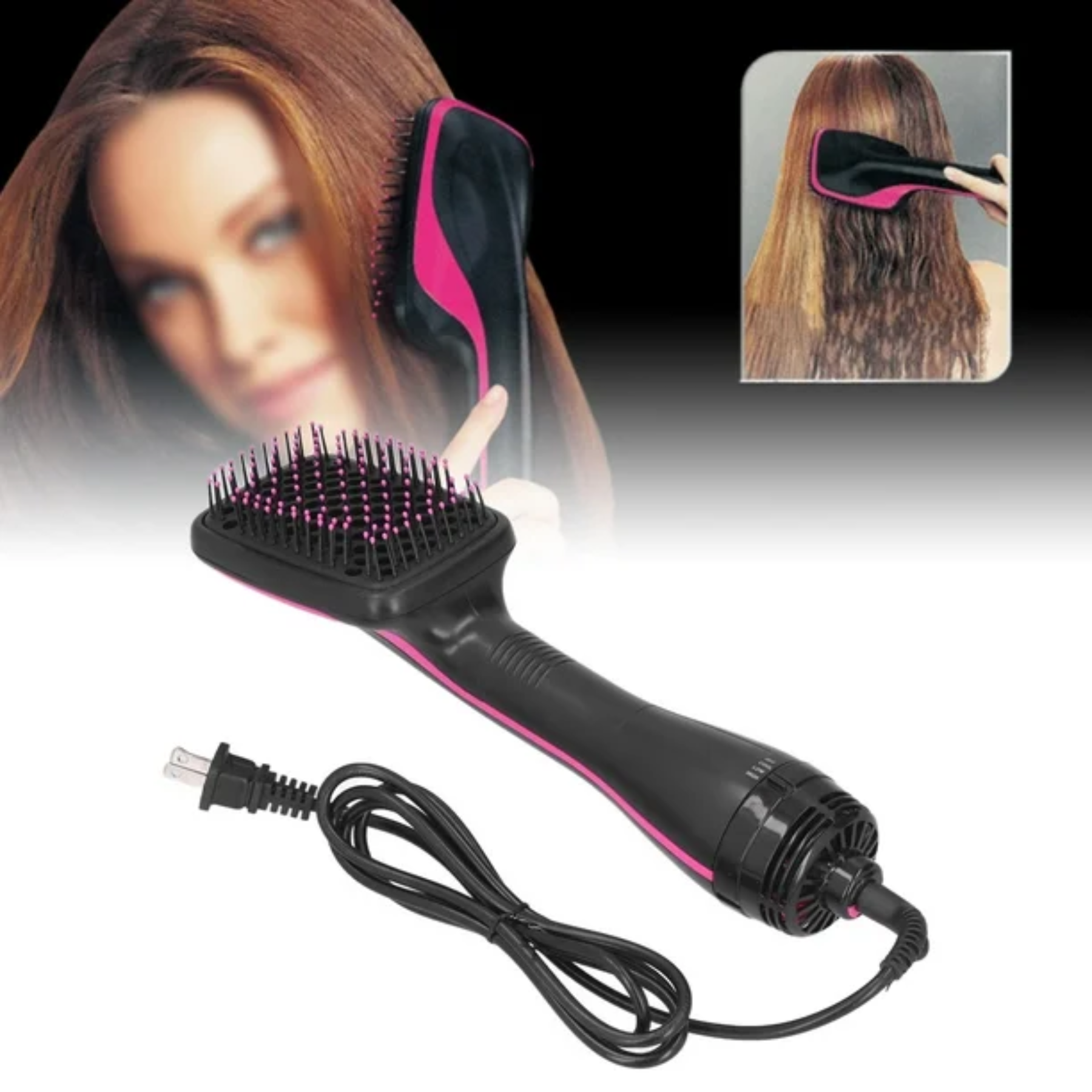 ✨ Cepillo Secador Alisador 2 en 1 – Peina, Seca y Alisa con Estilo Profesional 💁‍♀️