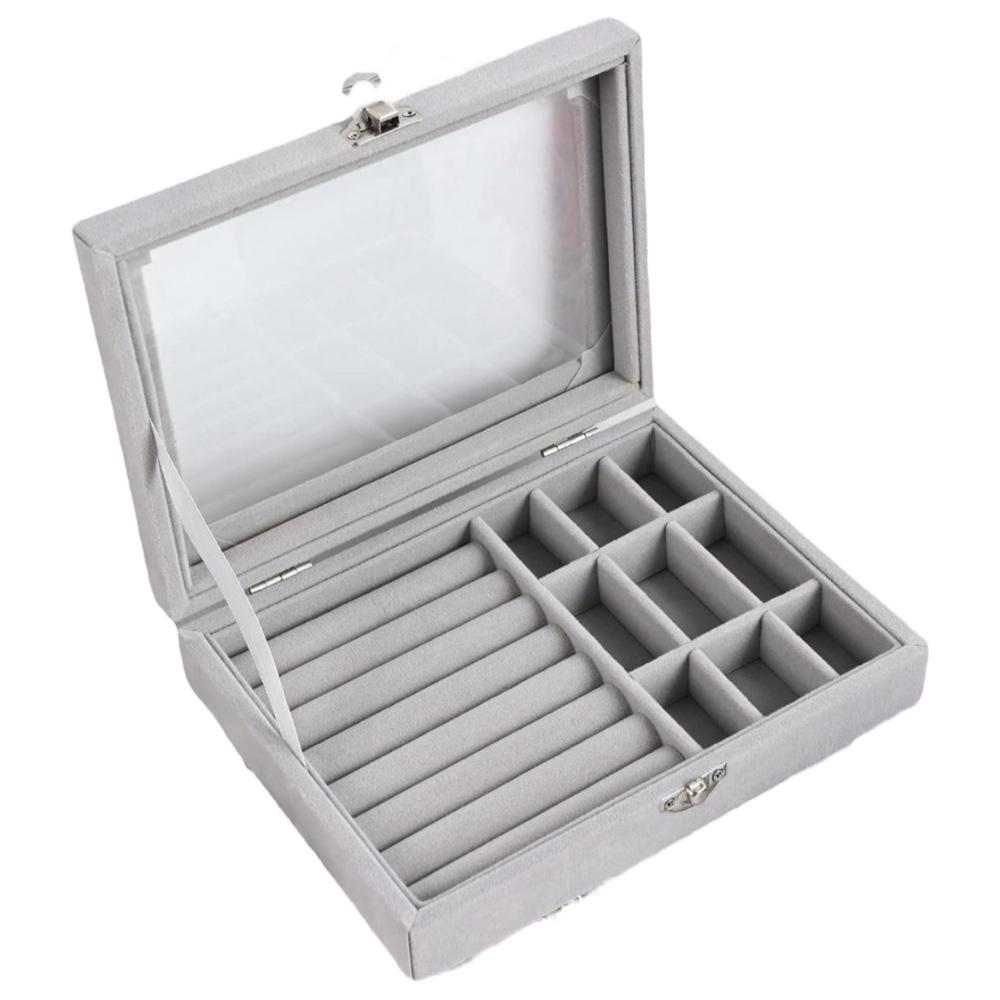 🧡 Organizador de Joyas con Tapa Acrílica – Elegante, Compacto y Funcional