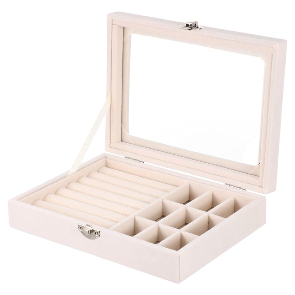 🧡 Organizador de Joyas con Tapa Acrílica – Elegante, Compacto y Funcional